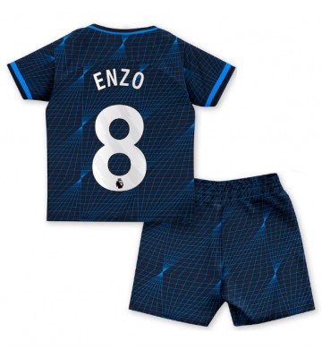 Maillot de foot Chelsea Enzo Fernandez #8 Extérieur enfant 2023-24 Manches Courte (+ pantalon court)
